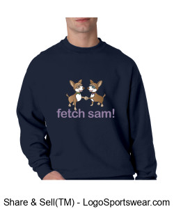 fetch sam! sweat shirt - Navy Blue Design Zoom